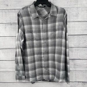 Travis Mathew Inland Long Sleeve Shirt in‎ Heather Sleet Size Medium Golf Plaid